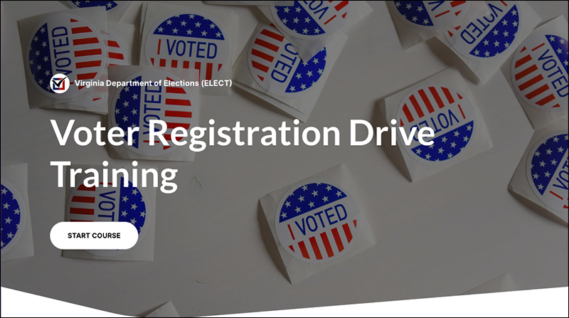 Screen Capture of Voter Registration Training